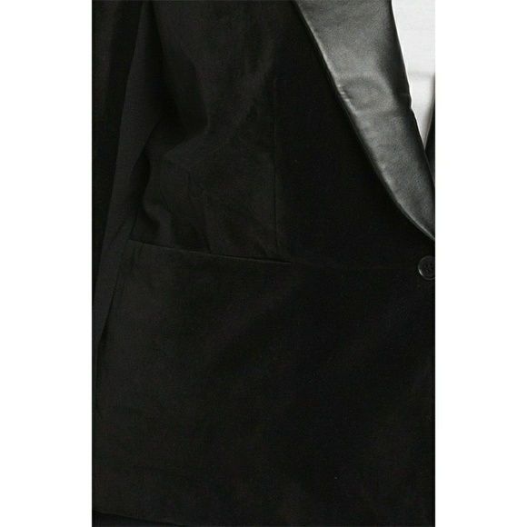 🆕 DKNYC Velvet Faux Leather Trim Black Jacket 18W - Picture 4 of 5
